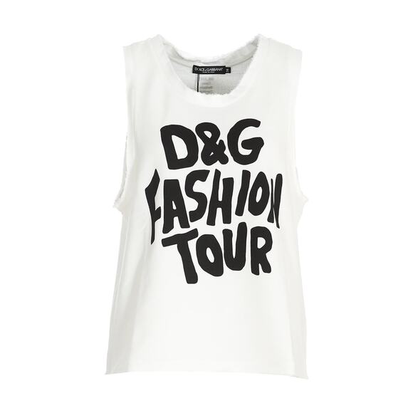 NWT Dolce & Gabbana White D&G Fashion Tour Sleeveless T-Shirt IT 44 L - Picture 8 of 8